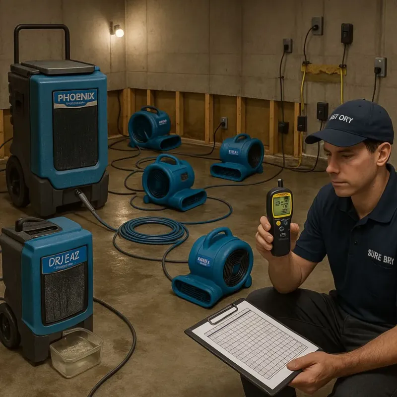 Structural Drying and Dehumidification process in Manning, ND